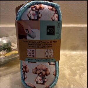 Go Eco Reusable Washing Up Pads with Dog Print